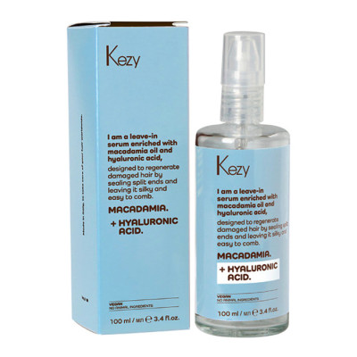 Сыворотка несмываемая для восстановления поврежденных волос I am Macadamia + Hyaluronic Acid, Kezy