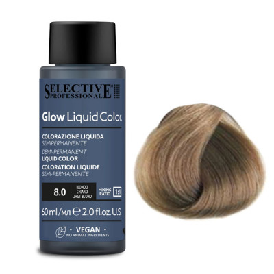 Тонер для волос Glow Liquid Color 8.0, Selective Professional Тонер для волос Glow Liquid Color 8.0, Selective Professional